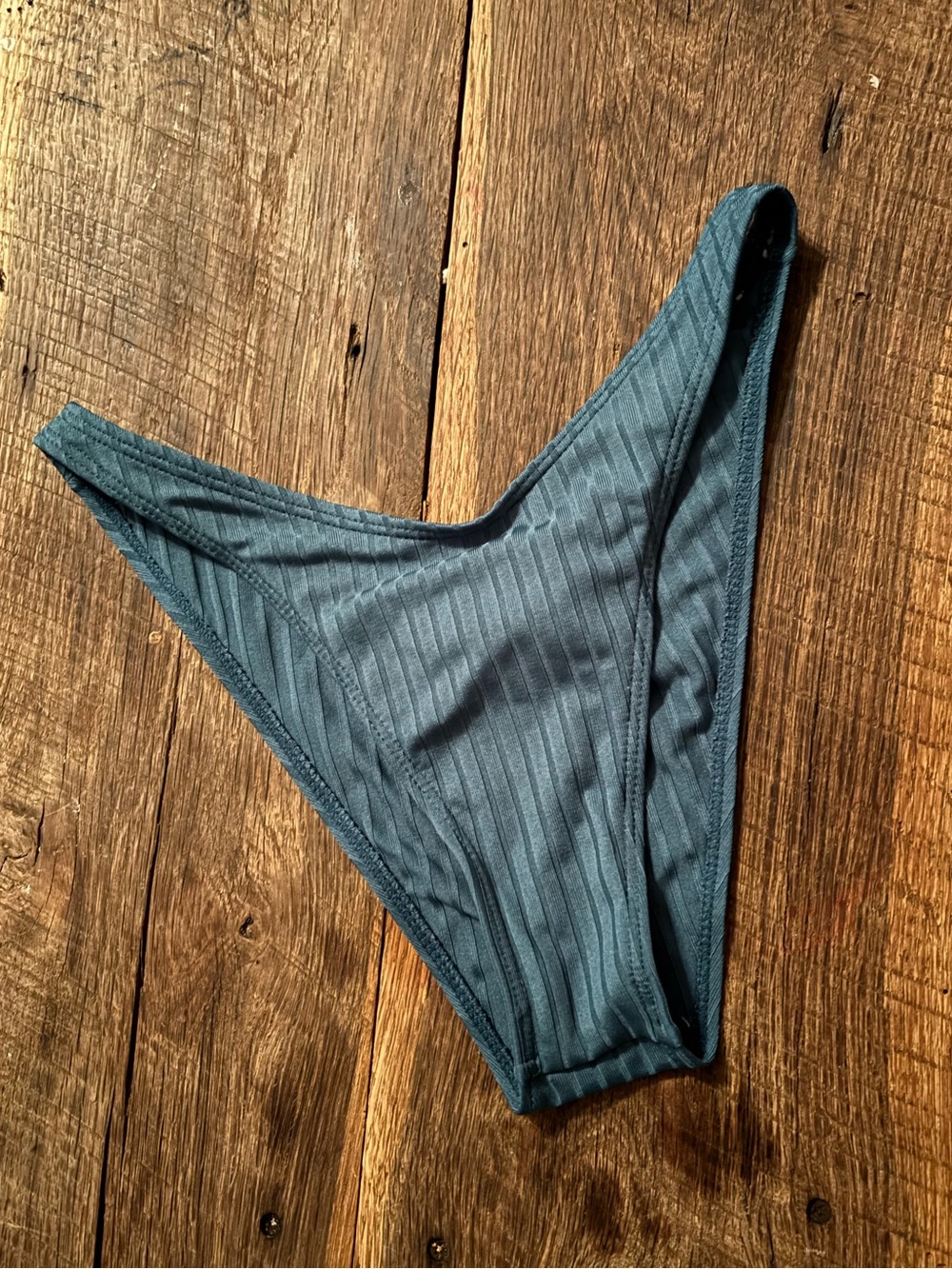 Ribbed Teal Bikini Bottom